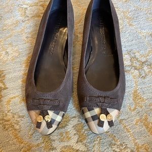 Burberry Brown Suede Flats Size 40.  Never worn.